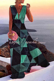 V-Neck Sleeveless Maxi Dress for Party & Vacation