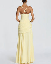Elysian Ruched Maxi Slip Dress