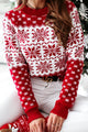 Weihnachtsstrickpullover – Rundhalsausschnitt, lange Ärmel