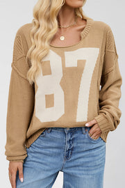Digital Jacquard Loose Knit Sweater – Long Sleeve