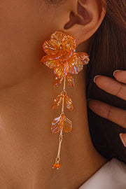 Tassel Floral Pearlescent Mermaid Drop Earrings