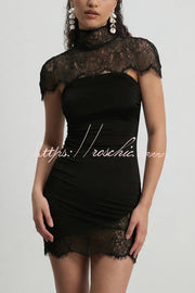 Lace Strapless Slim-Fit Mini Dress for Parties