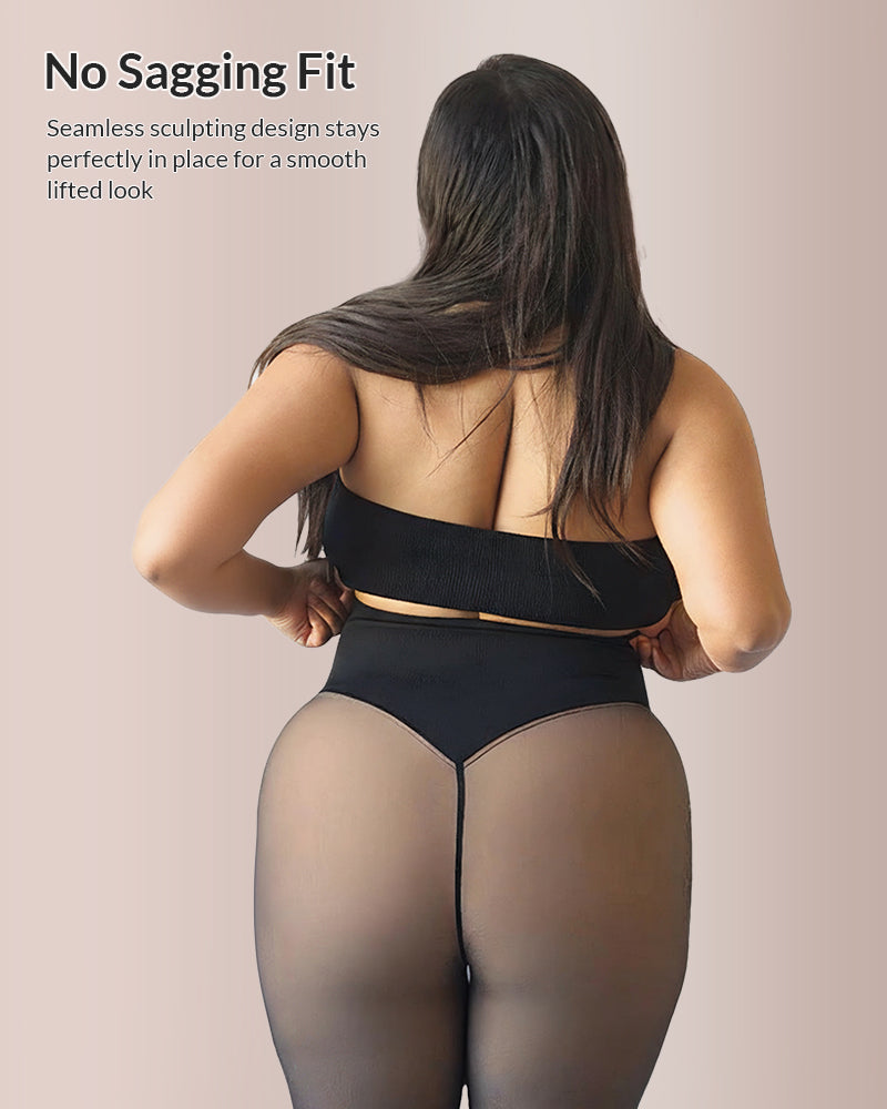 One-Seam Slimming Thermal Tights with Compression Waistband