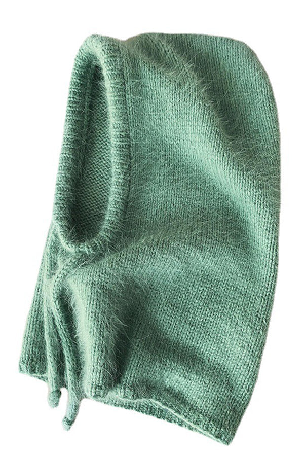 Knitted Wool Beanie with Neck Warmer – Women's Hat