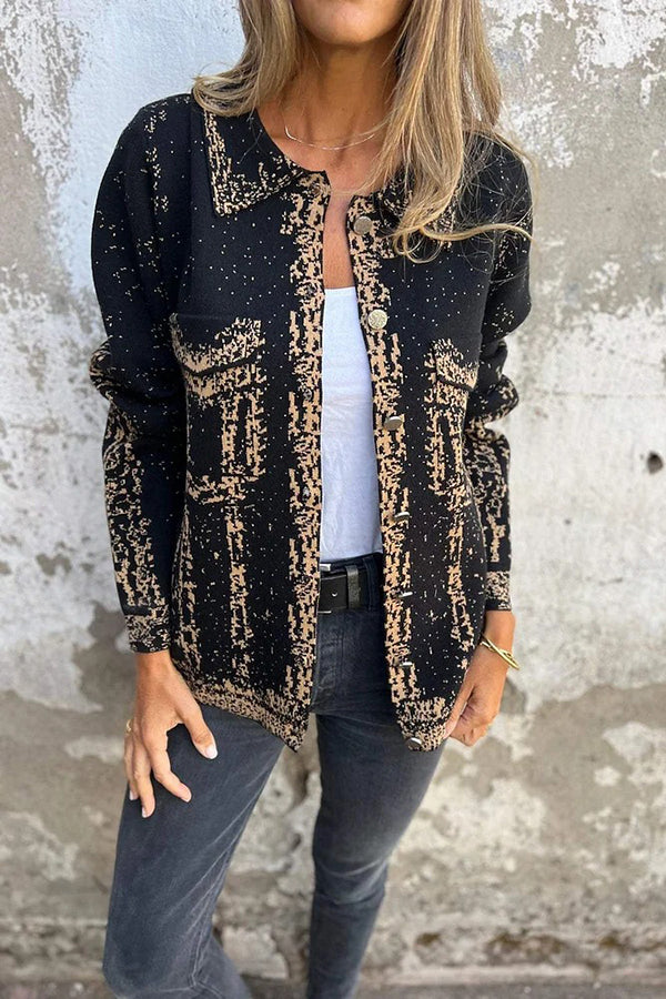 Women's Lapel Metal Buckle Loose Casual Jacket