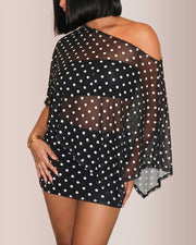 Sheer Asymmetrical Two-Piece Set