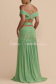Stretch Mesh Sweetheart Crop Halter Top with Gold Detail