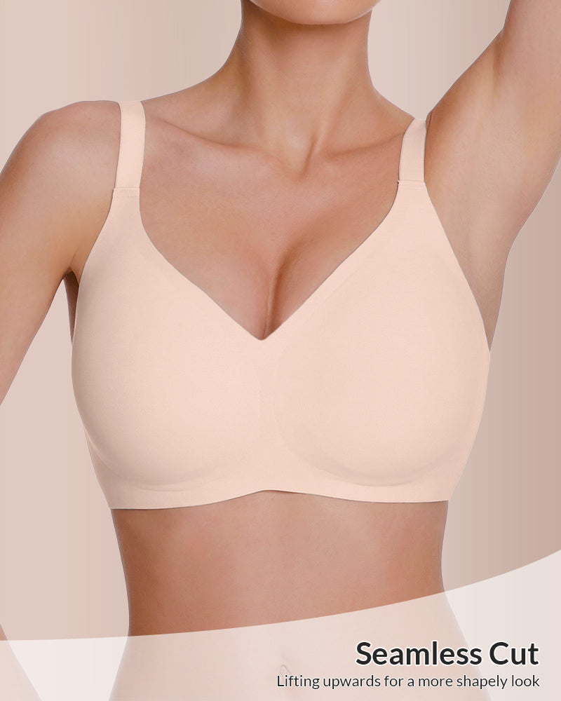 Wireless Push-Up Bra with Jelly Lift Support, Seamless Comfort