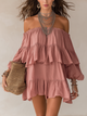 Dusty Rose Off-Shoulder Ruffle Mini Dress