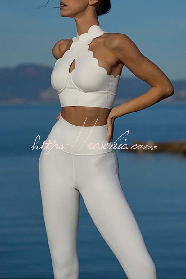 High Waist Slim Fit Yoga Leggings – Ankle Length