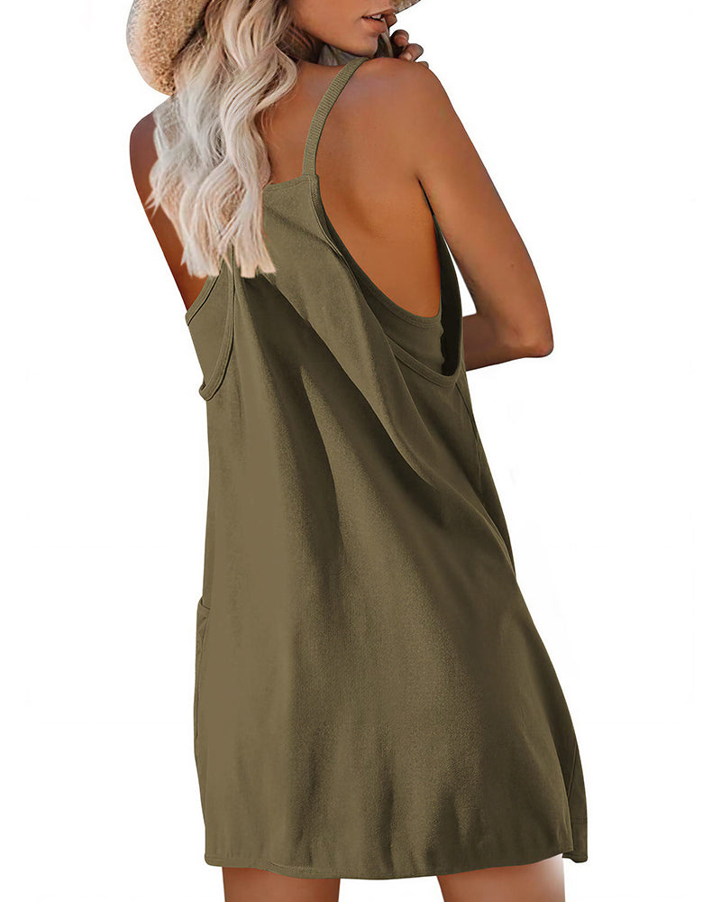 Pocket Cami Romper Dress