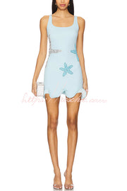 Starfish Sequin Wave Hem Stretch Mini Dress