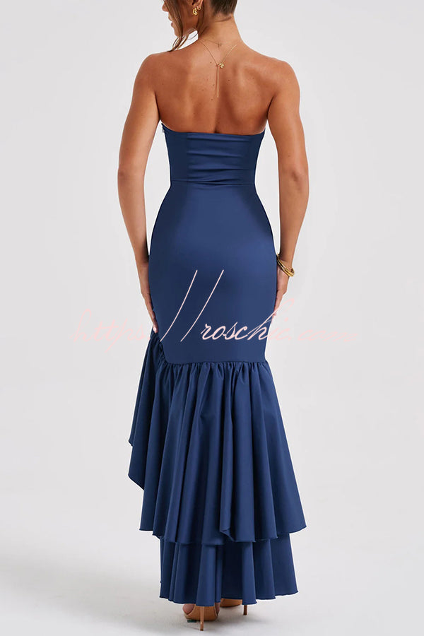 Off-Shoulder Sleeveless Slim Fit Maxi Dress