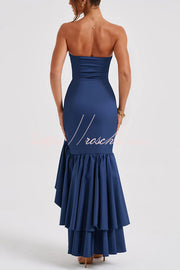 Off-Shoulder Sleeveless Slim Fit Maxi Dress