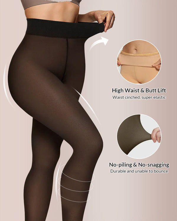 Fleece Lined Opaque Slimming Tights for Women