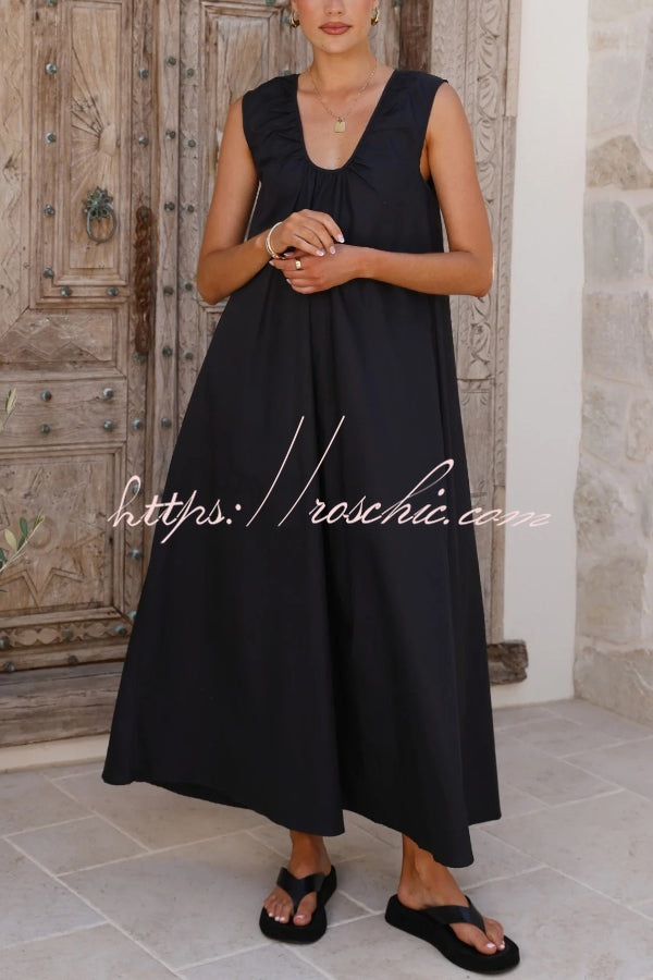 Sleeveless Loose Maxi Dress for Vacation & Casual Wear