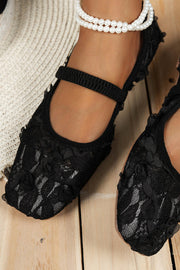 Rose Square Toe Flat Casual Shoes for Women