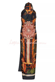 Printed Halter Two-Piece Set – Wide-Leg Pants & Tank Top