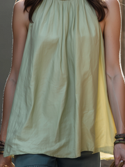 Mint Green Boho Sleeveless Blouse | Relaxed Summer Top