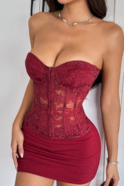 Embroidered Fishbone Strapless Tube Top | Party Wear