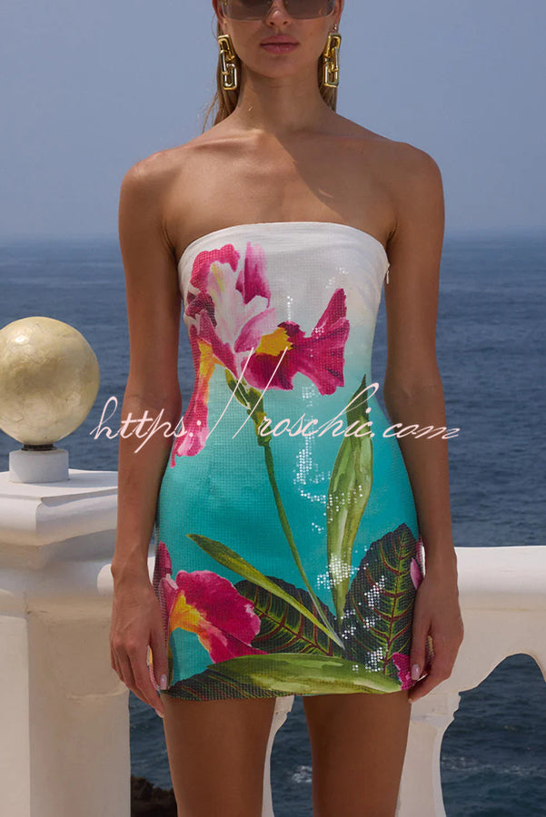 Sequin Strapless Mini Dress | Vacation Party Dress