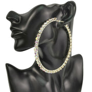 Gold-Plated Acrylic Circle Drop Earrings – 3.28" Diameter