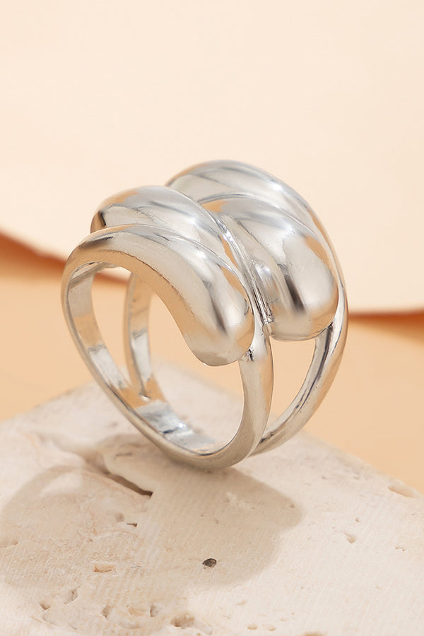 Twisted Double Layer Alloy Bracelet Necklace Ring Set