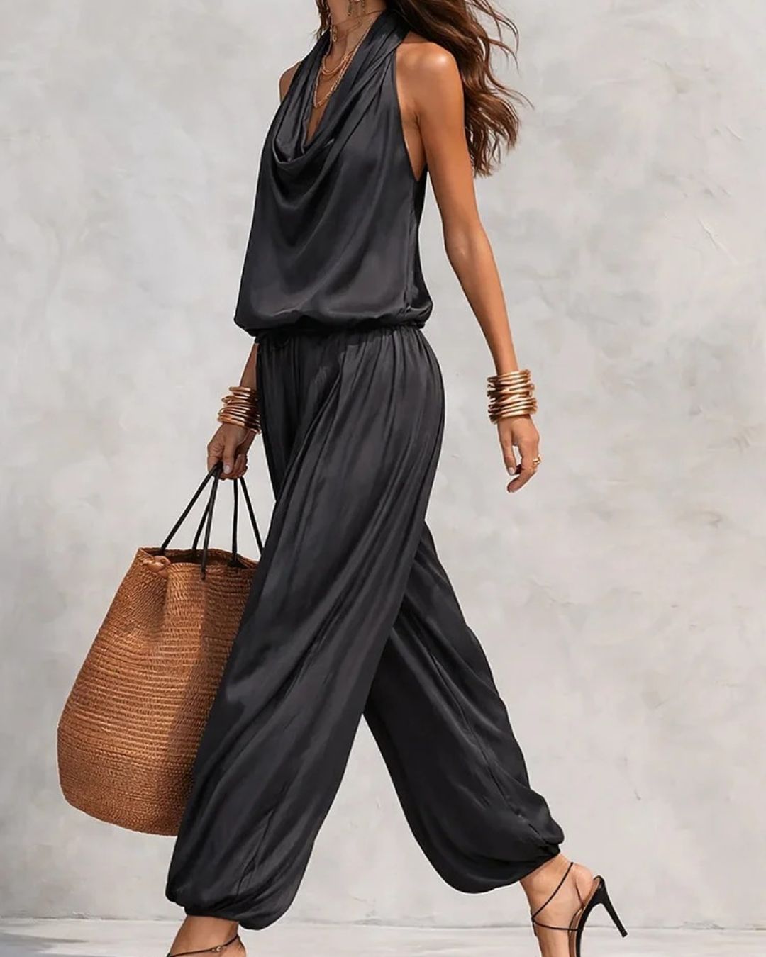 Draped Pants Set – Asymmetrical Bohemian Two-Piece
