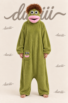 Duniii Monster Character Onesie with Contrast Pocket