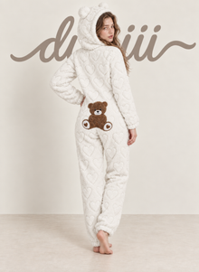 Duniii Original Teddy Bear Plush Hooded Romper
