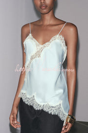 Lace Backless Camisole Top | Spaghetti Strap Vacation Top