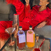 Feather Trim Lapel Two-Piece Pant Suit | Solid Color