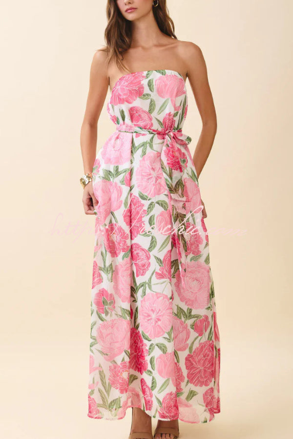 Floral Print Off-Shoulder Maxi Dress – Loose Vacation Fit