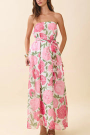 Floral Print Off-Shoulder Maxi Dress – Loose Vacation Fit