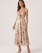 Botanical Breeze V-Neck Floral Slip Dress