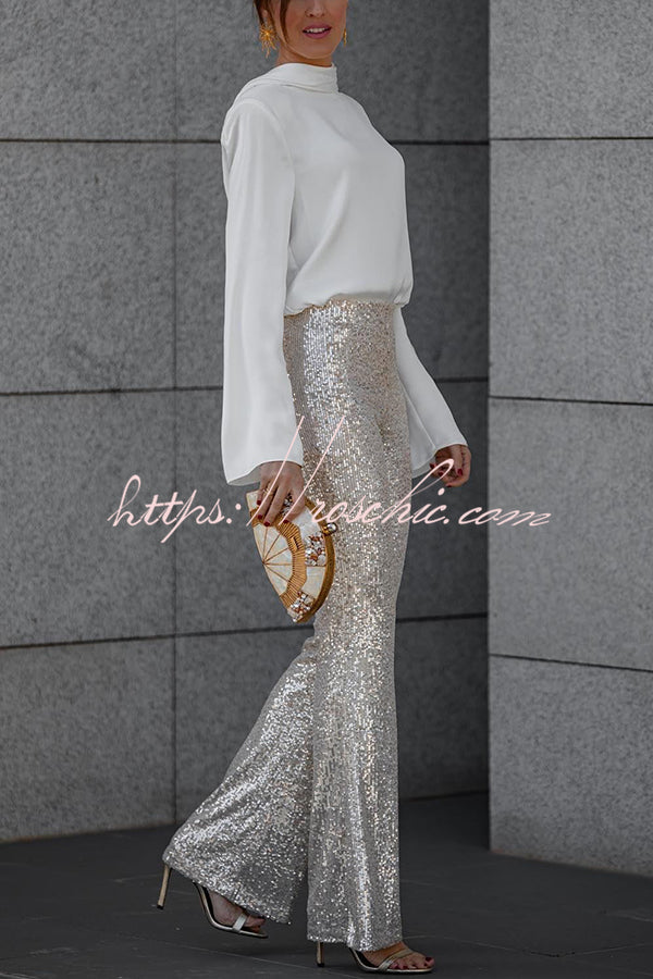 Sequin High Rise Flare Pants – Party & Night Out
