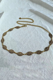 Retro Geometric Metal Waist Chain – Gold & Silver