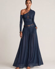 One-Shoulder Tulle Skirt Set
