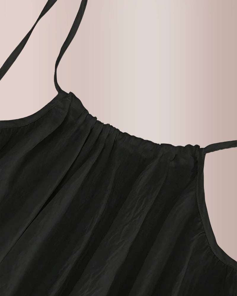 Backless Crinkle Texture Beach Cover Up Dress | Flowy Slip