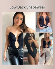 U-Plunge Backless Shapewear Bodysuit with Underwire