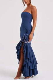 Off-Shoulder Sleeveless Slim Fit Maxi Dress