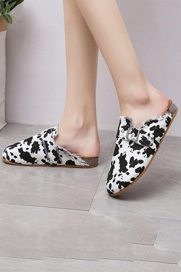 Printed Raw Edge Casual Slip-On Shoes for Vacation