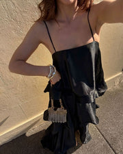 Three-Layer Ruffle Maxi Dress
