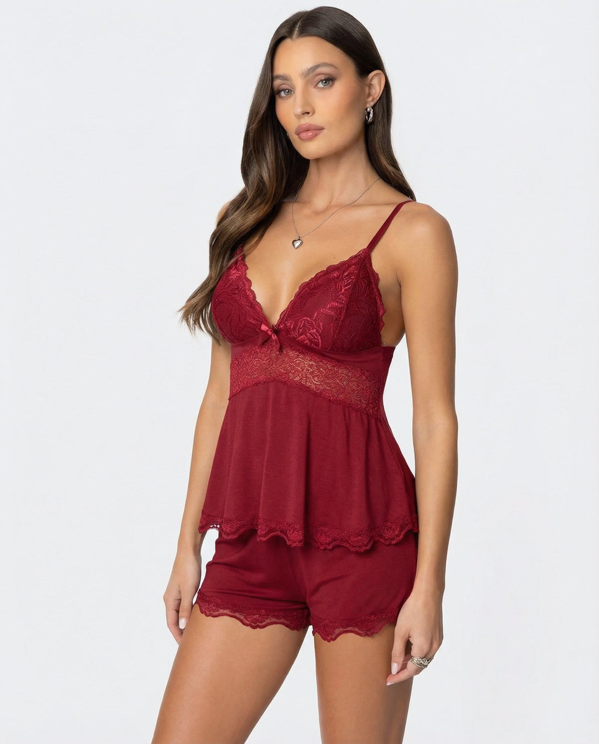 Lace-Trim Cami & Shorts Pajama Set