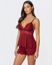 Lace-Trim Cami & Shorts Pajama Set