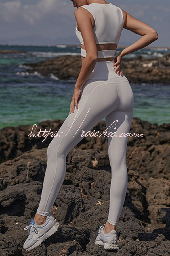 V-Waist Utility Yoga Leggings with Pockets