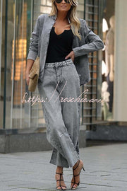 Women's Denim Belted Jacket – Loose Fit Stand Collar