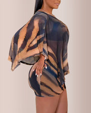Sheer Asymmetrical Two-Piece Set