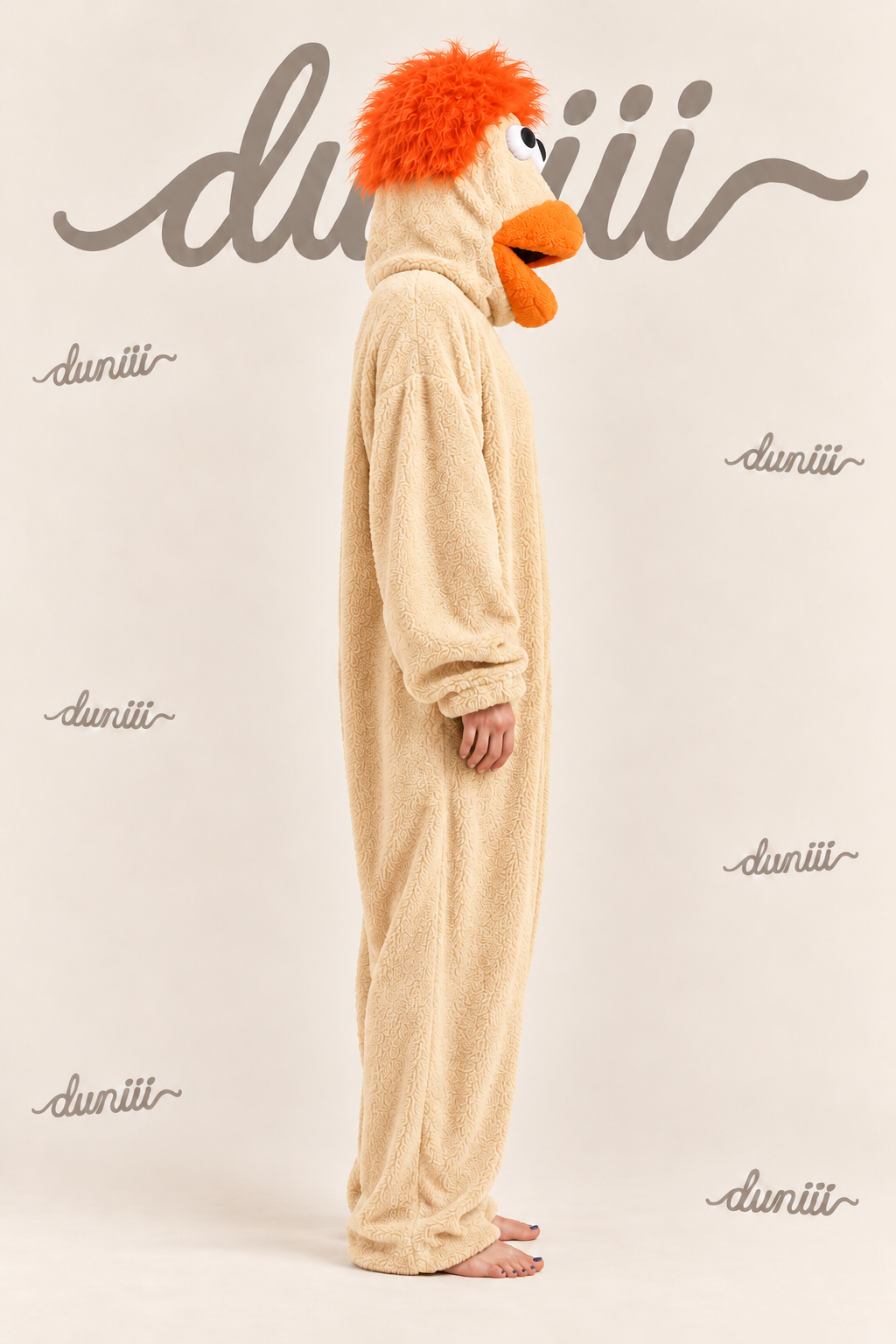 Duniii Monster Character Onesie with Contrast Pocket