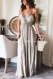 Deep Sea Printed Halter Maxi Dress – Lightweight Vacation